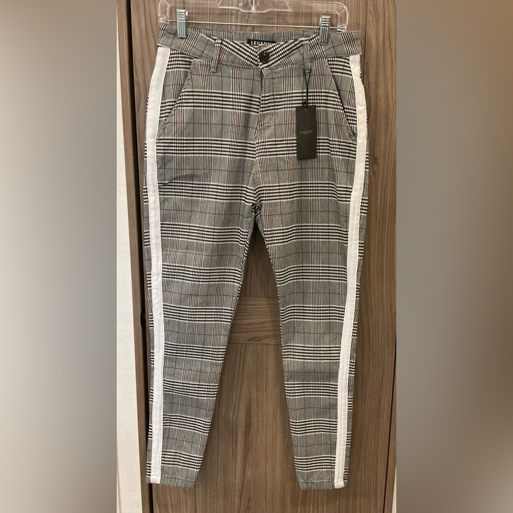 NWT Legend London Mens Black/plaid Stretchy Pants Size 32 (waist)